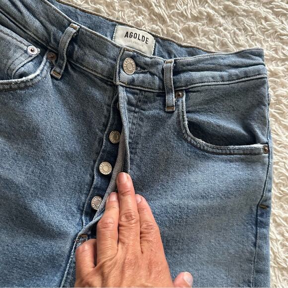 AGOLDE Riley High Rise Straight Crop Jeans in Whiplash Size 26 - Picture 6 of 10
